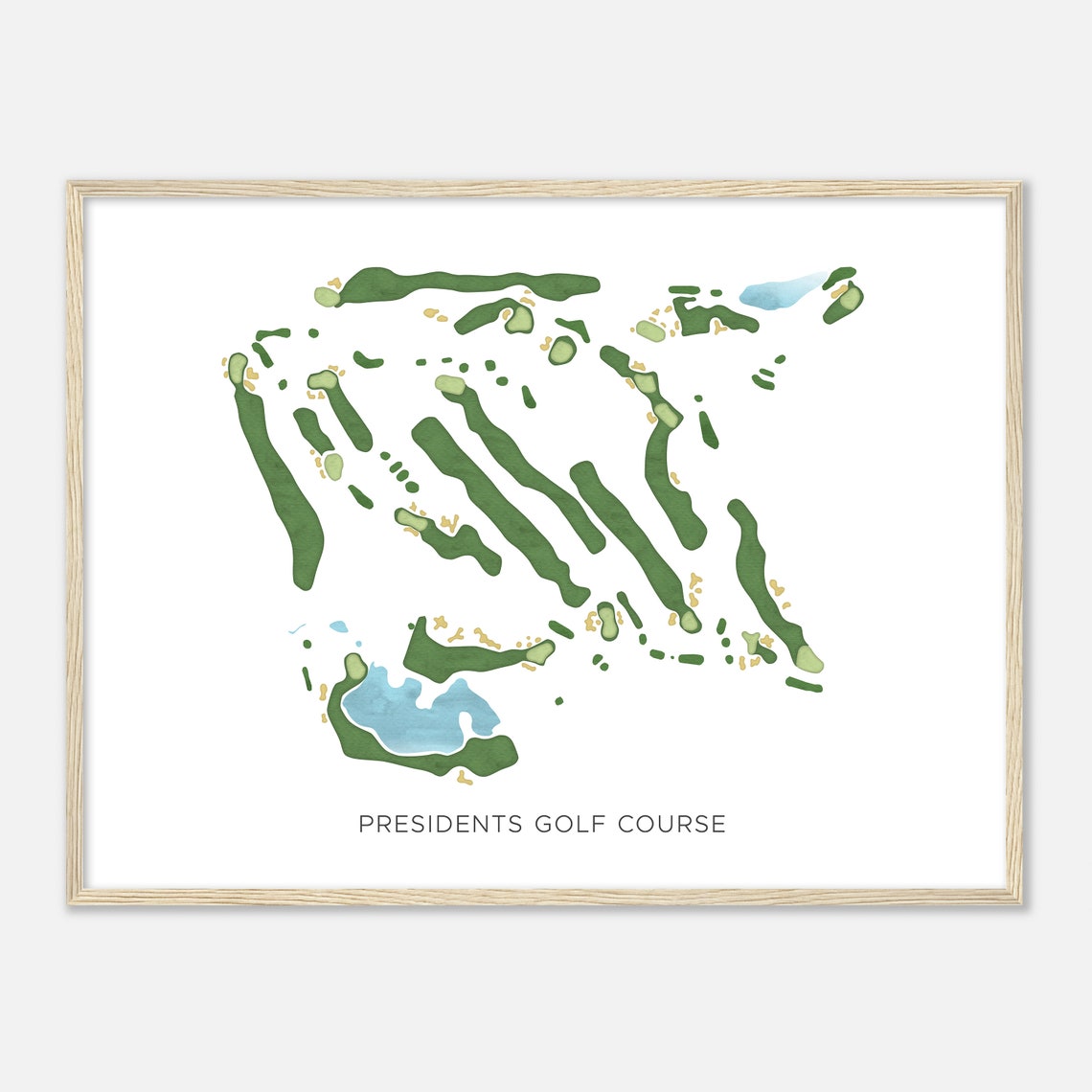 Presidents Golf Course Minimalist Green Fairway Course Poster