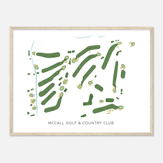 Mccall Golf Country Club Pennsylvania Modern Watercolor Map Golfer Gift Golf Wall Art Golf Poster Print Course Layout