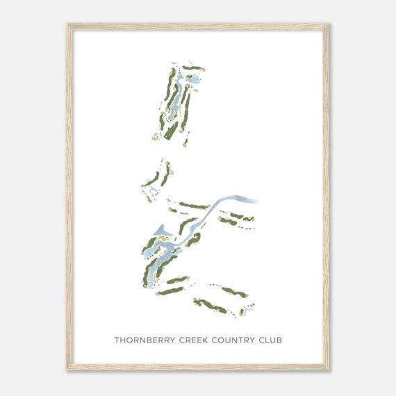 Thornberry Creek Country Club Wisconsin Modern Watercolor Map Golfer Gift Golf Wall Art Golf Poster Print Course Layout
