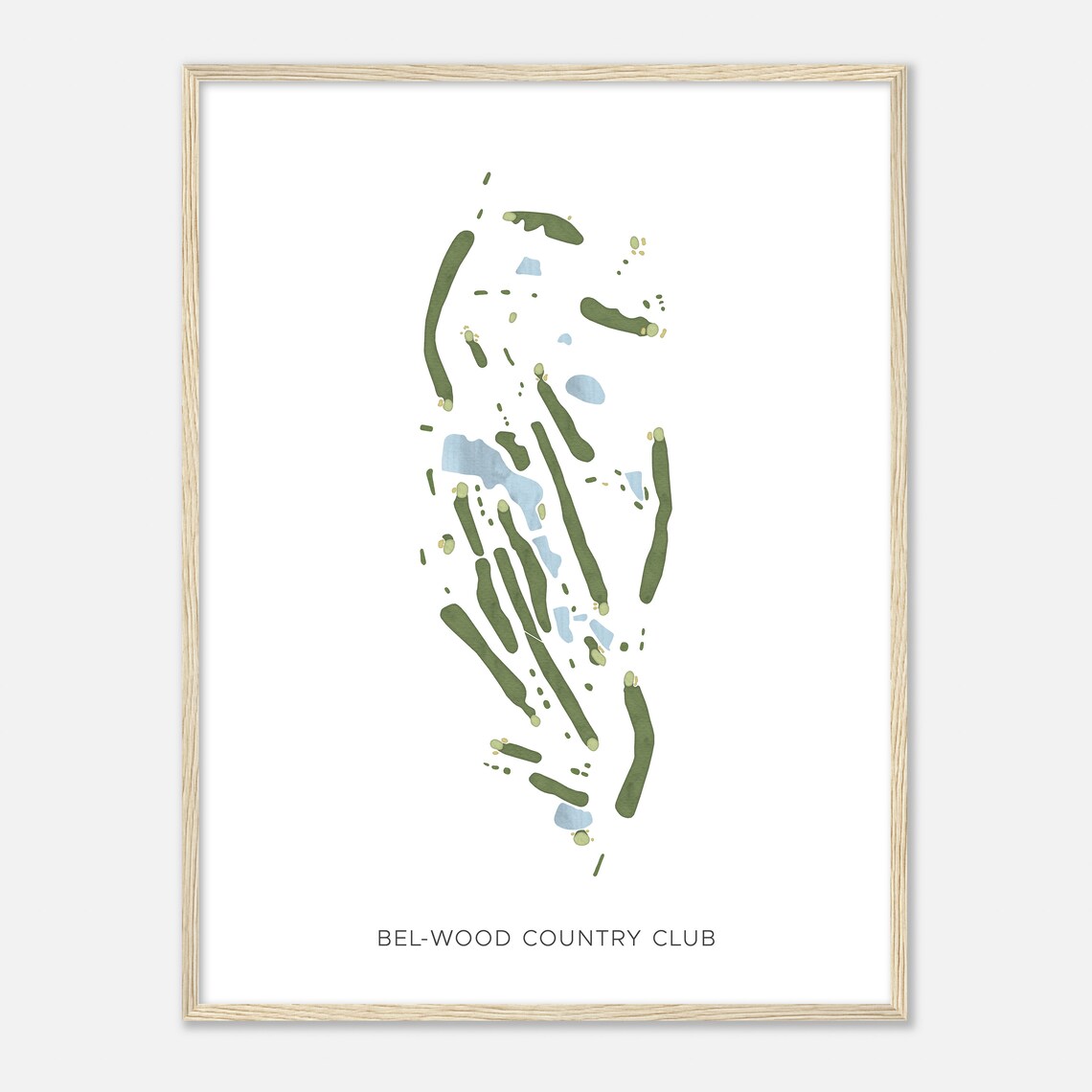 Bel Wood Country Club Modern Minimal Golf Hole Map Print Gift - Image 2
