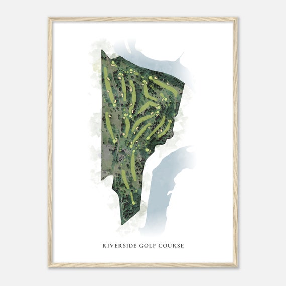 Riverside Golf Course Wisconsin Classic Watercolor Map Golfer Gift Golf Wall Art Golf Poster Print Course Layout
