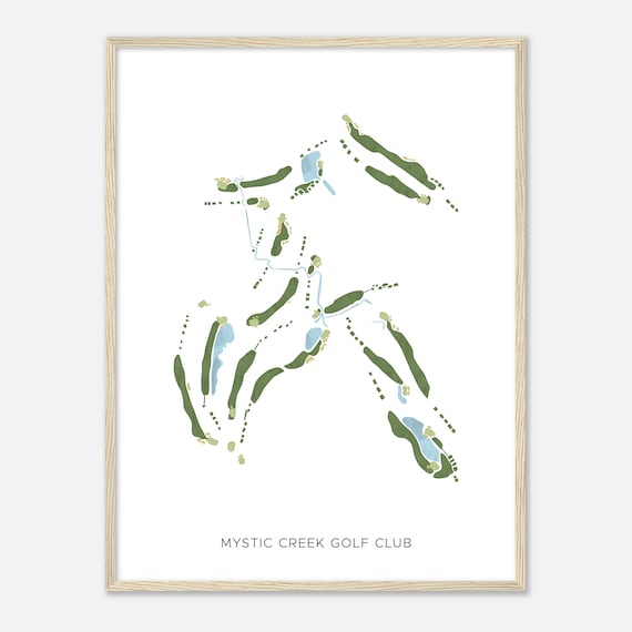Mystic Creek Golf Club Arkansas Modern Watercolor Map Poster