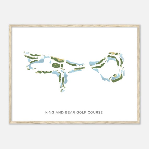 King And Bear Golf Course Florida Modern Watercolor Map Golfer Gift Golf Wall Art Golf Poster Print Course Layout