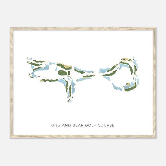King And Bear Golf Course Florida Modern Watercolor Map Poster