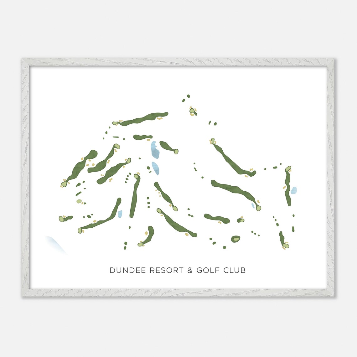 Dundee Resort & Golf Club Modern Minimalist Watercolor Golf Map Poster - Image 3