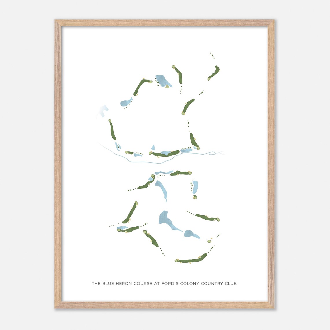 Blue Heron Course at Ford's Colony Country Club Modern Map Poster - Image 6