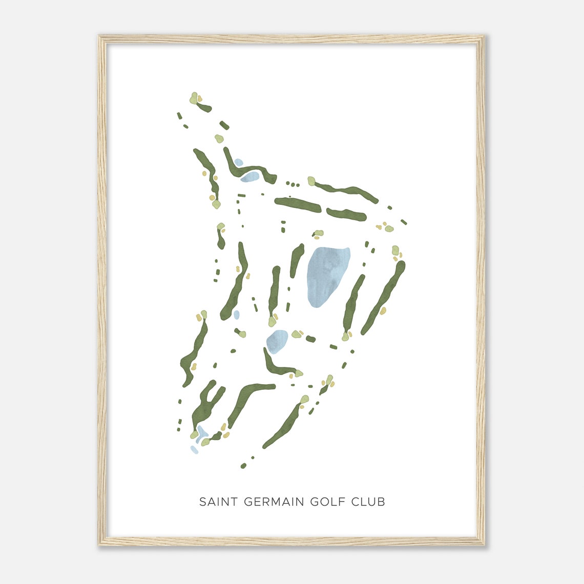 Saint Germain Golf Club Modern Minimalist Watercolor Golf Map Poster - Image 2