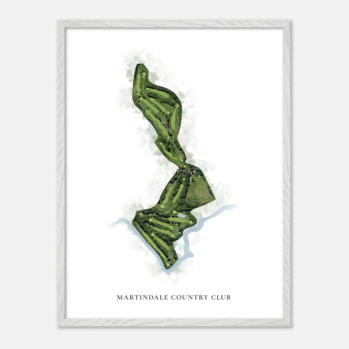 Martindale Country Club Auburn Maine Classic Watercolor Golf Map Poster - Image 2