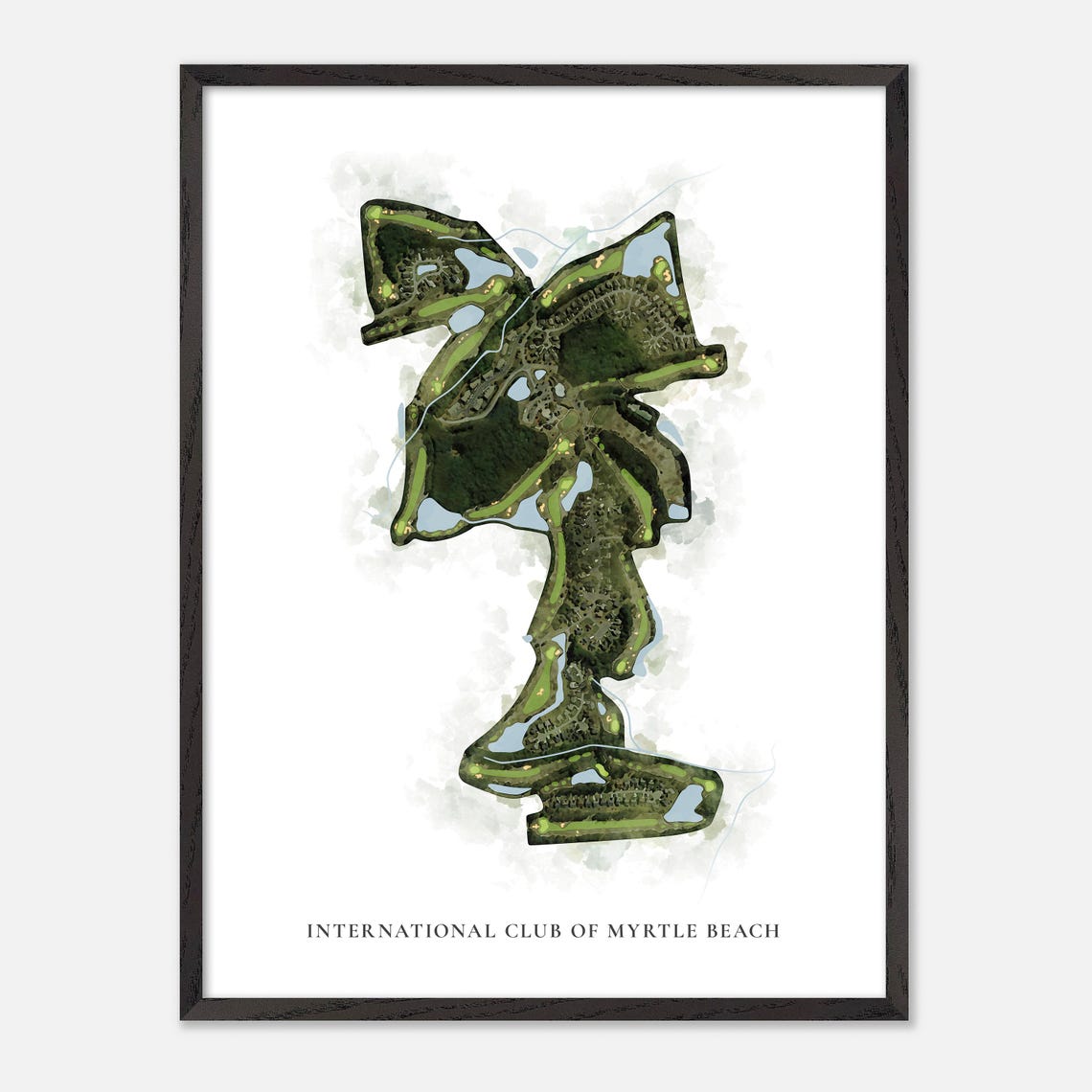 International Club of Myrtle Beach Watercolor Map Golfer Gift Poster - Image 3
