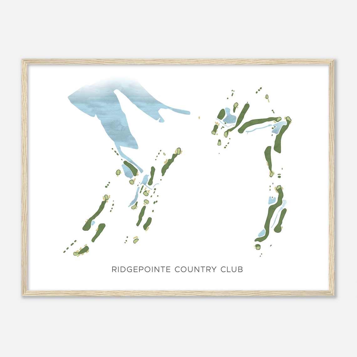Ridgepointe Country Club Minimalist Golf Course Layout Poster