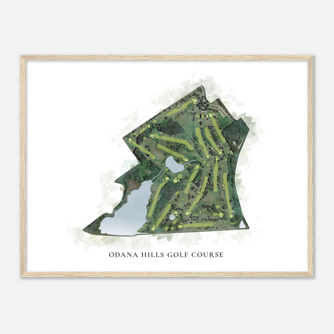 Odana Hills Golf Course Wisconsin Classic Watercolor Map Poster - Image 2