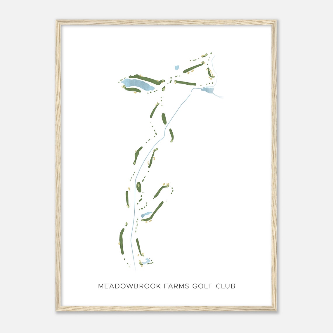 Meadowbrook Farms Golf Club Texas Modern Watercolor Map Poster - Image 2