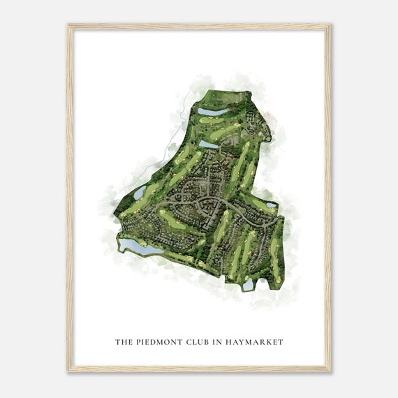 The Piedmont Club In Haymarket Virginia Classic Watercolor Map Golfer Gift Golf Wall Art Golf Poster Print Course Layout