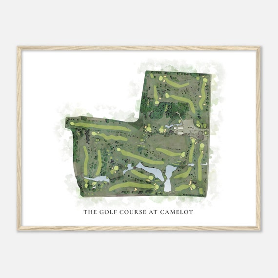 The Golf Course At Camelot Wisconsin Classic Watercolor Map Golfer Gift Golf Wall Art Golf Poster Print Course Layout