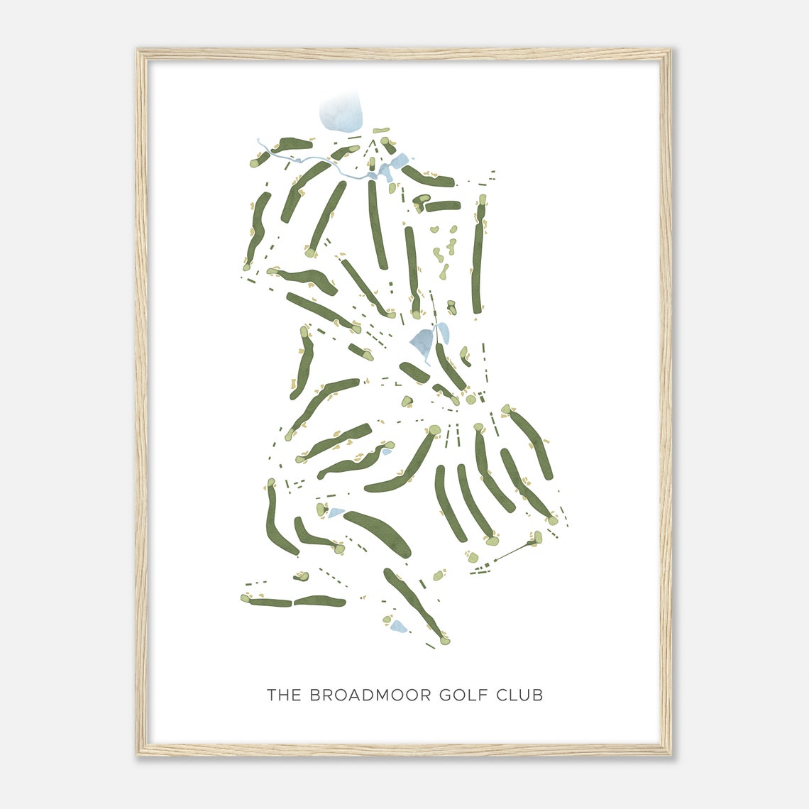 The Broadmoor Golf Club Modern Watercolor Course Map Art Poster