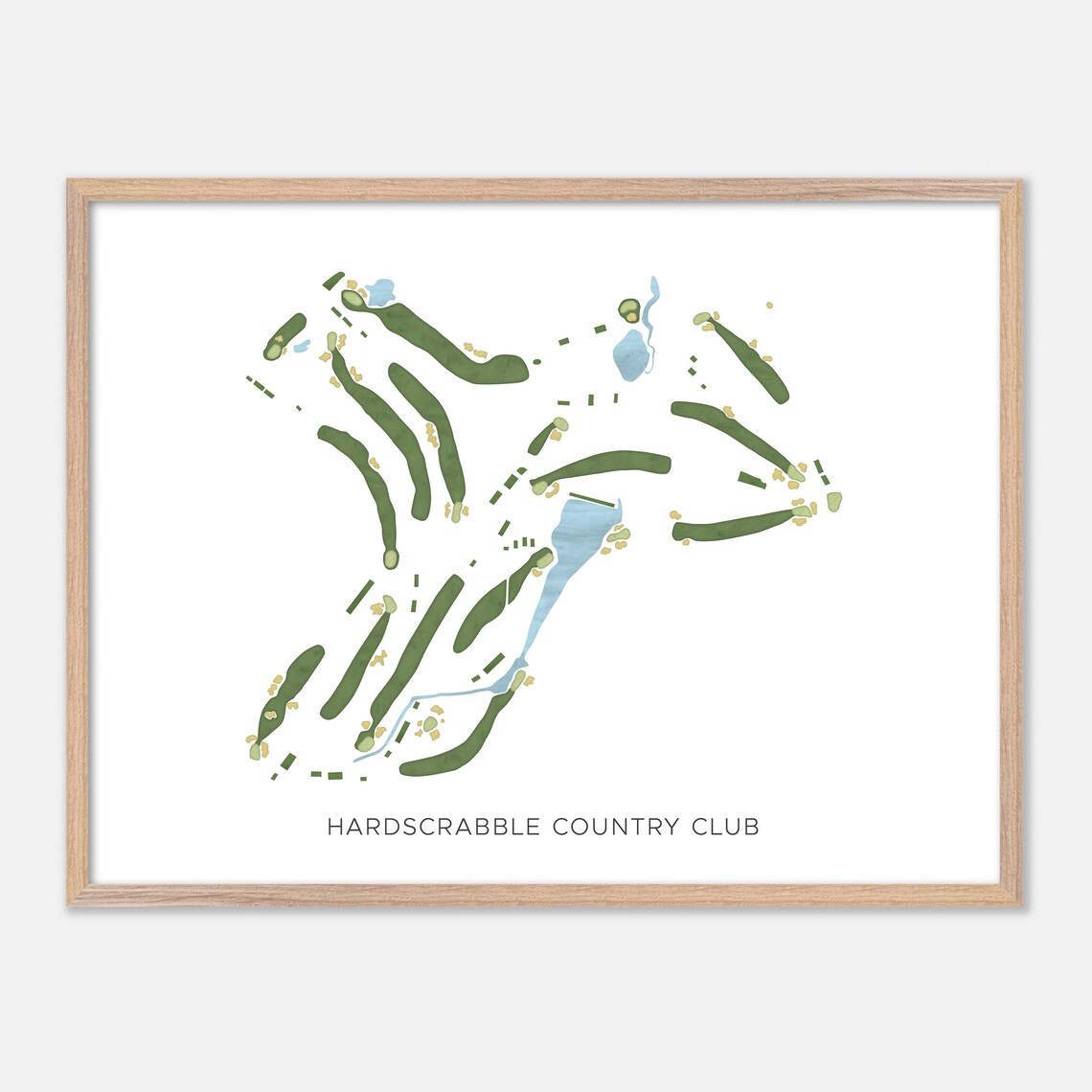 Hardscrabble Country Club Modern Minimalist Golf Map Art Poster