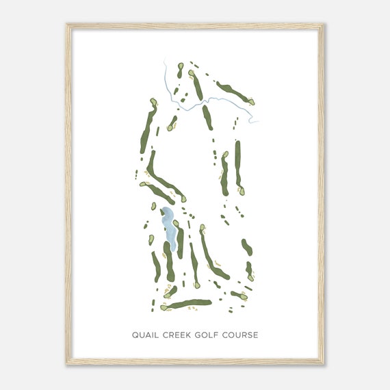 Quail Creek Golf Course Missouri Modern Watercolor Map Golfer Gift Golf Wall Art Golf Poster Print Course Layout
