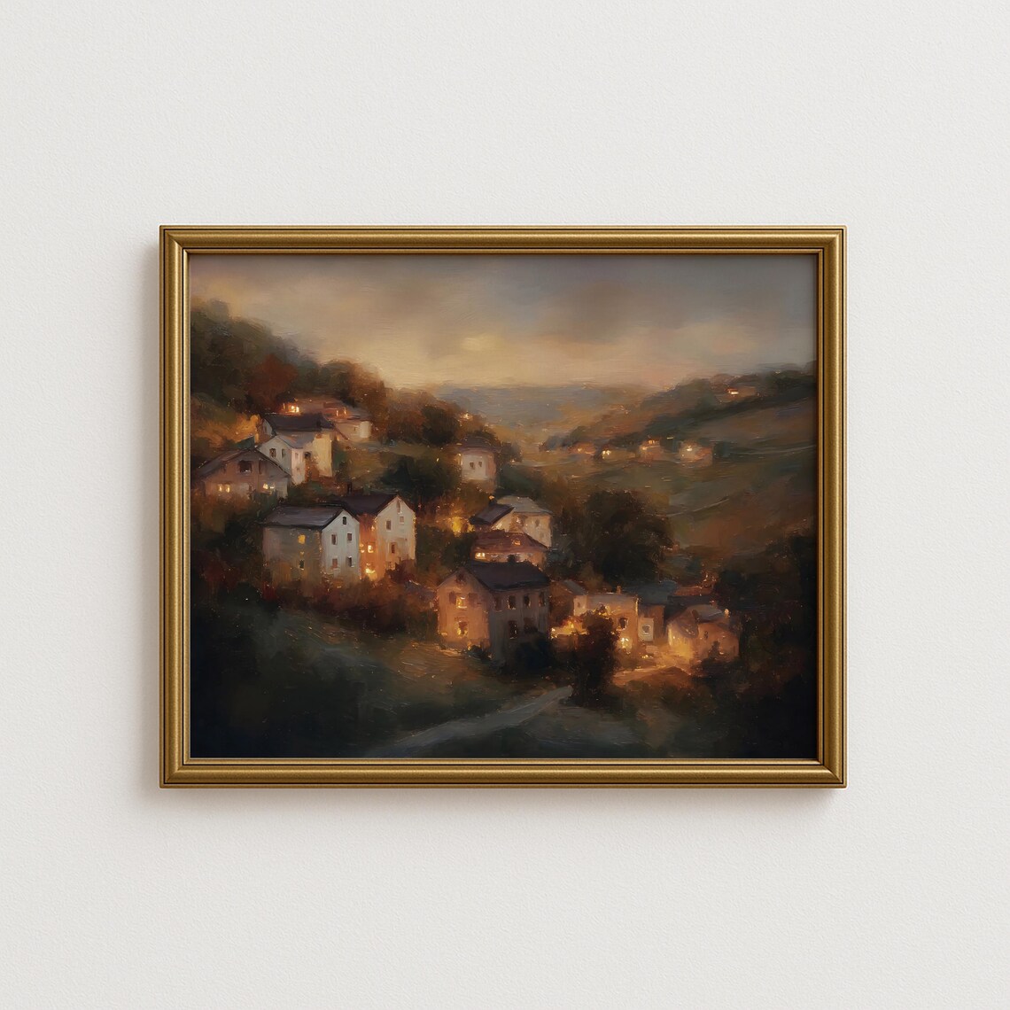 Rustic Autumn Landscape, Cozy Farmhouse Decor Art Print