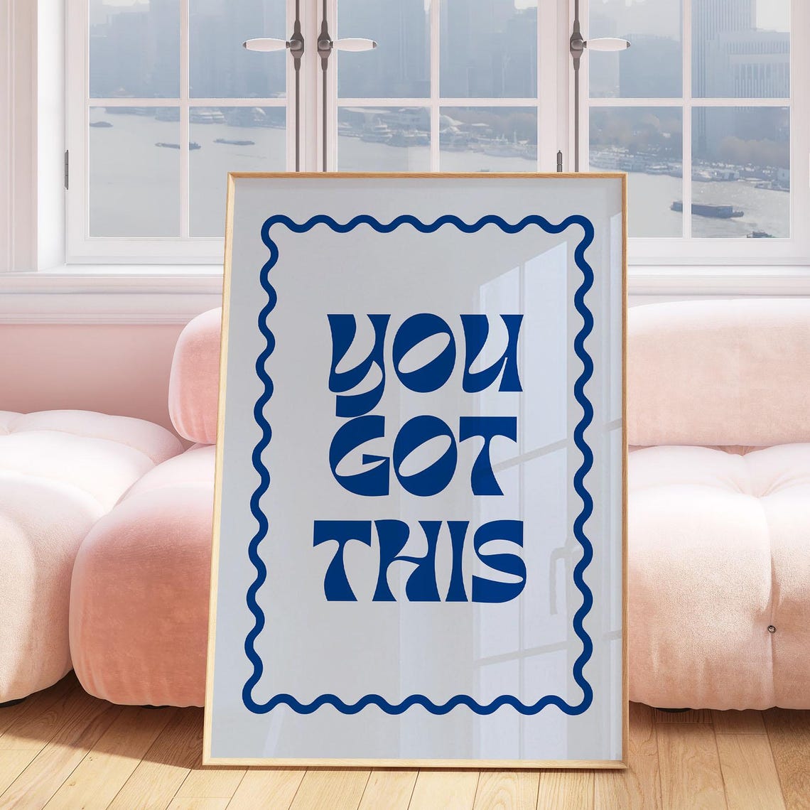 You Got This Bold Blue Retro Typography Motivational Quote Poster