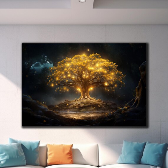 Tree Nature Wall Art Tempered Glass Wall Art Wall Decor Home Decor Glass Printing Extra Large Wall Art Wall Hangings Forest Wall Art