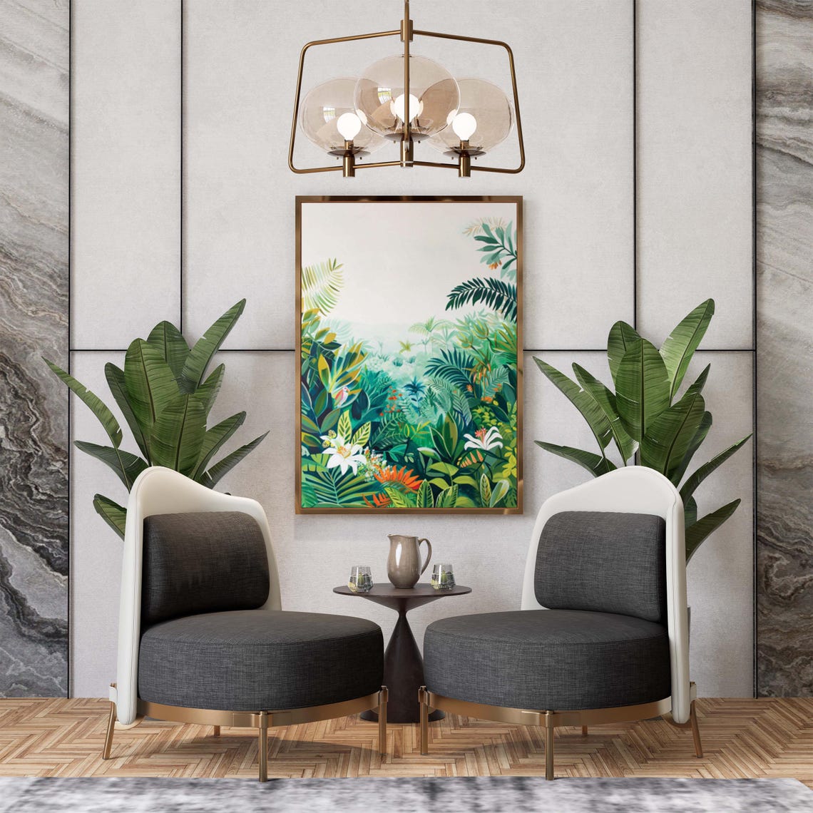 Lush Tropical Jungle Leaves in Soft Light Botanical Art Poster - Image 6