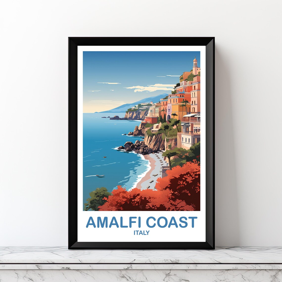 Amalfi Coast Travel Poster, Italy