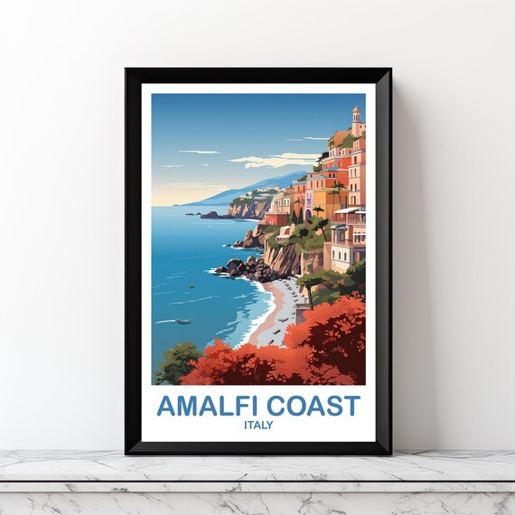 Amalfi Coast Travel Poster, Italy