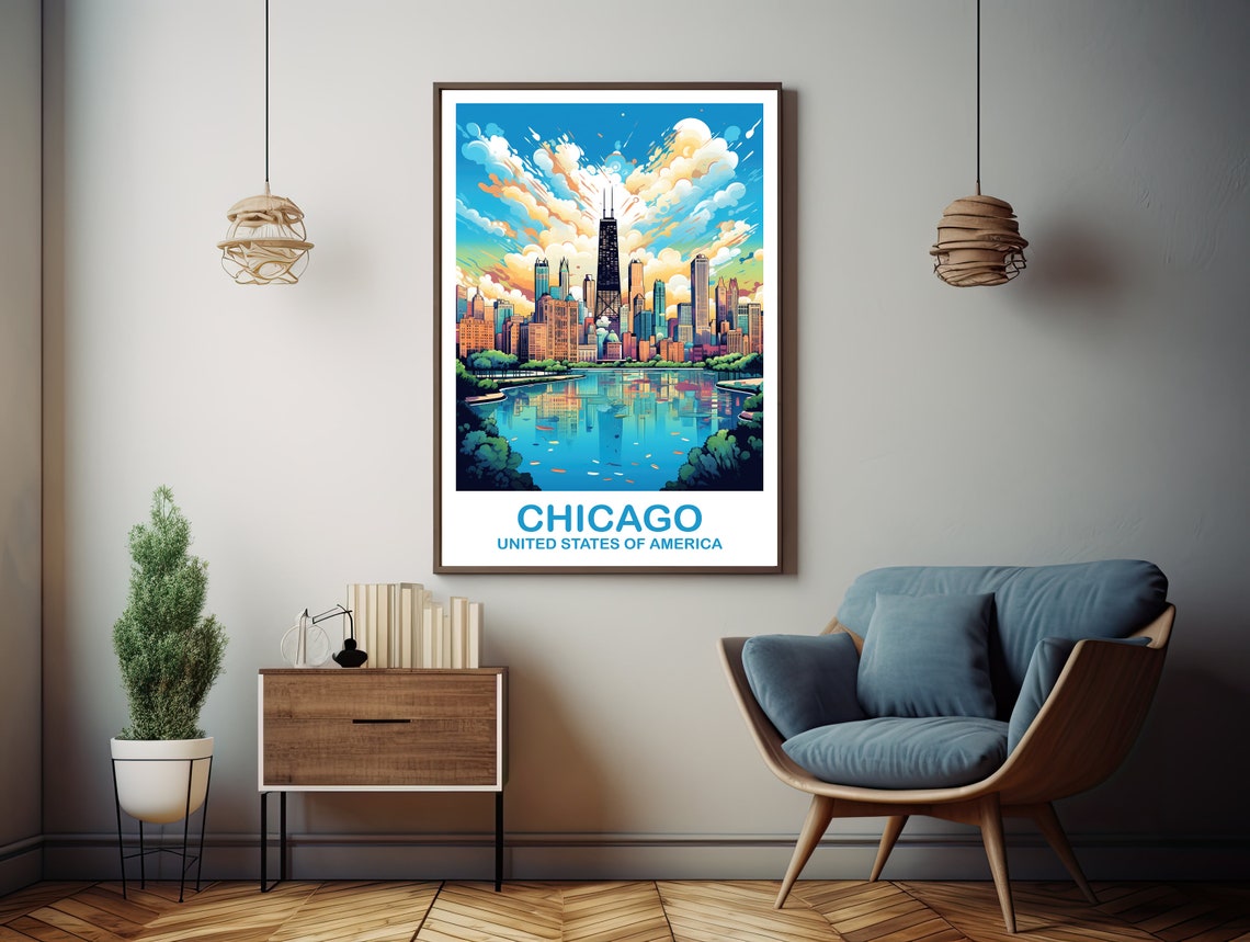 Chicago Travel Wall Art Illinois Travel Wall Art City Skyline Wall Art Travel Wall Art Travel Art Dt2nailch1 - Image 3