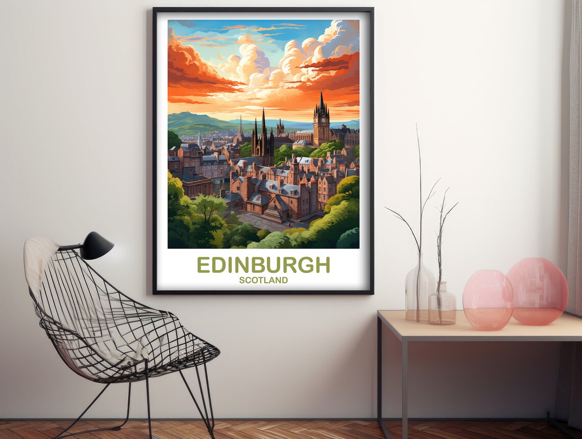 Edinburgh Travel Poster, Scotland Travel Art - Image 2