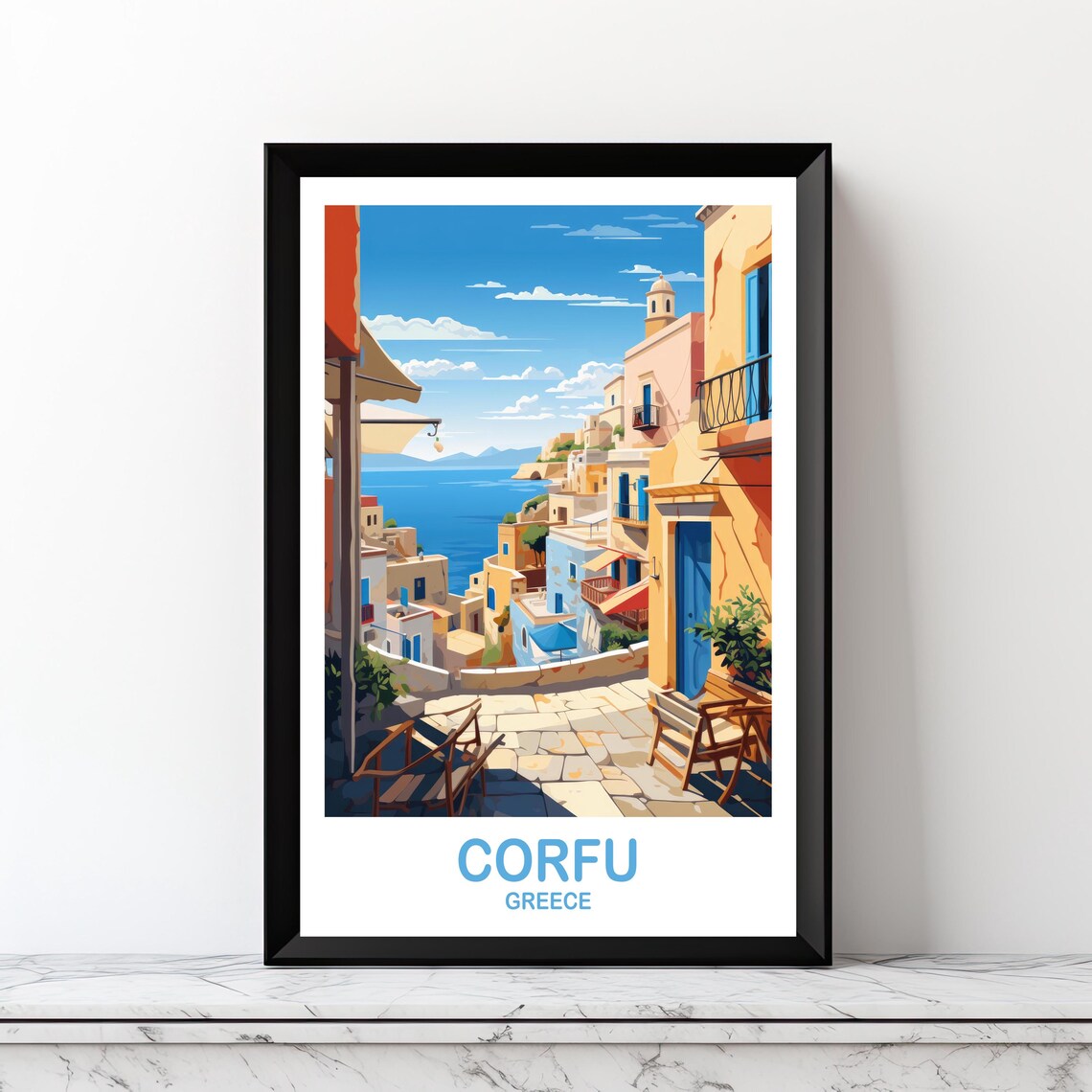 Corfu Greece Travel Poster