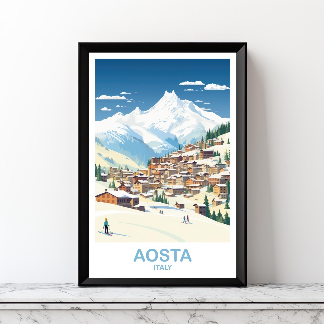 Aosta Italy Travel Poster