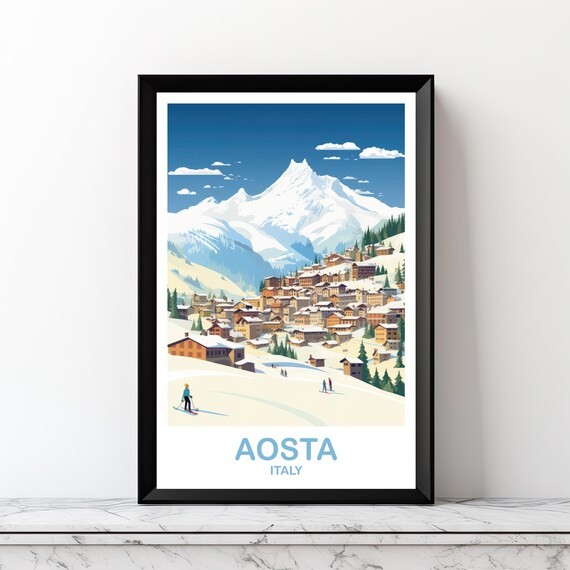 Aosta Italy Travel Poster