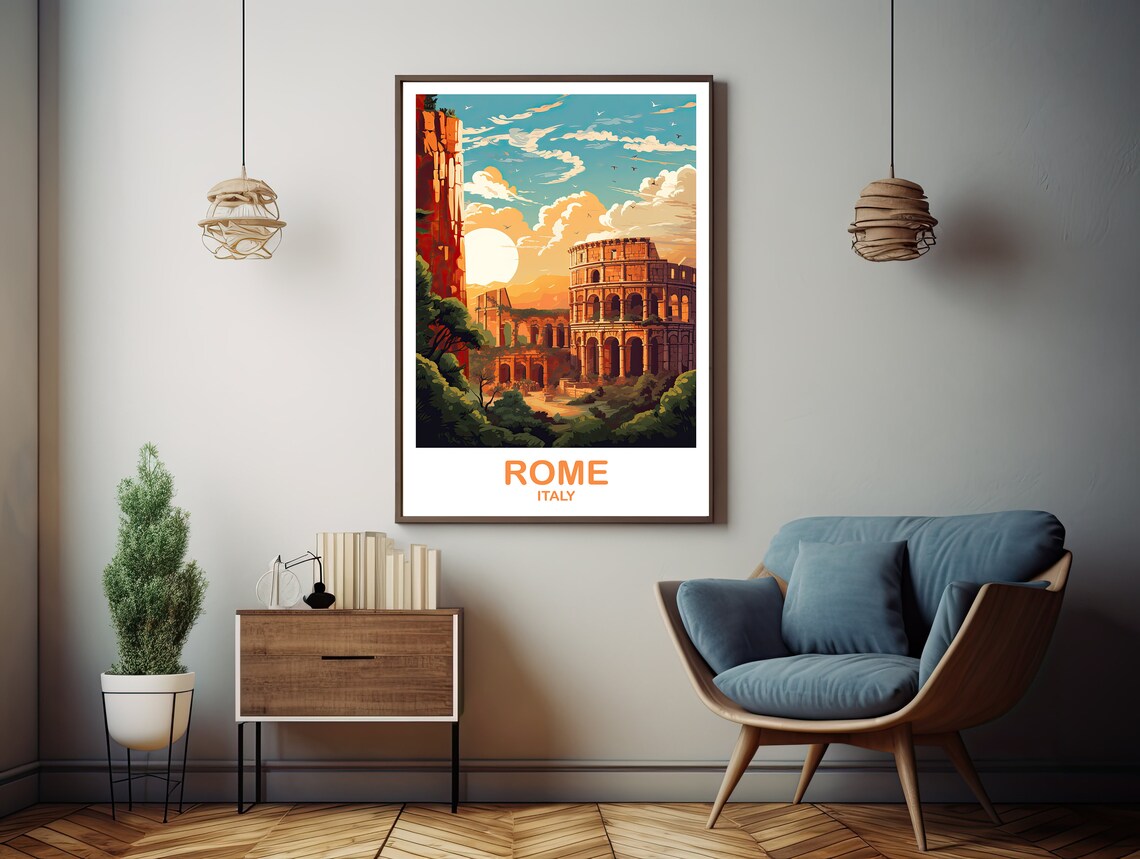 Rome Travel Poster, Italy Travel Art - Image 3