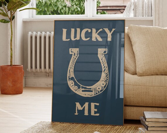 Lucky Me Boho Minimalist Affirmation Art Print