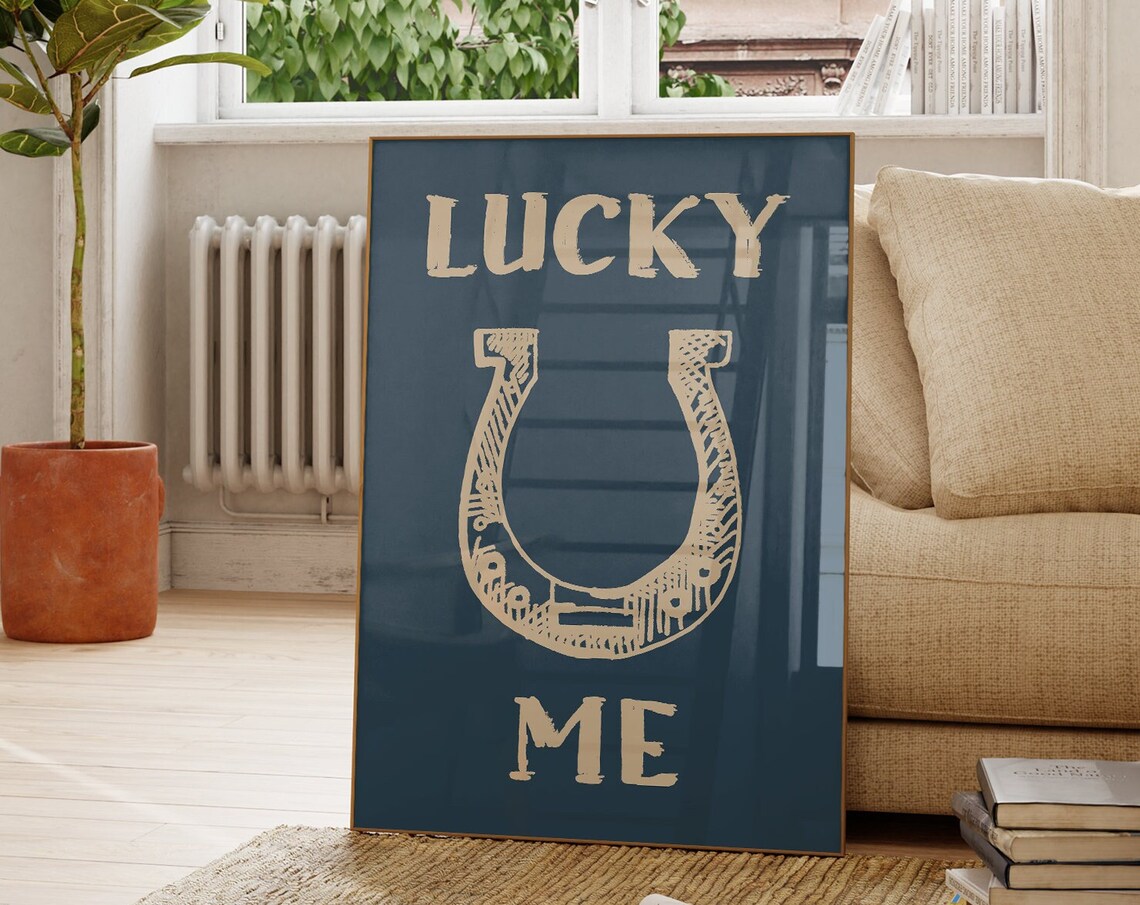 Lucky Me Boho Minimalist Affirmation Art Print