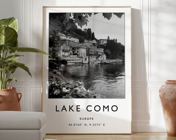 Lake Como Travel Print Italy Travel Poster Italian Travel Gift Lake Como Travel Art European Decor Nature Wall Art Italy Gift