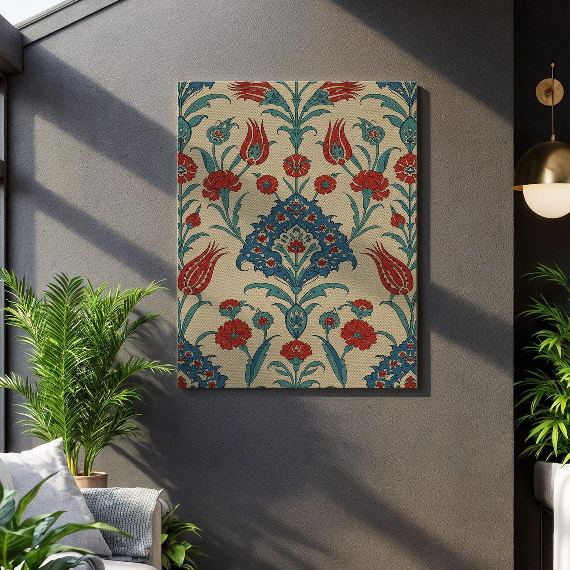 Turkish Ottoman Floral Tulip Pattern Traditional Tile Print Art