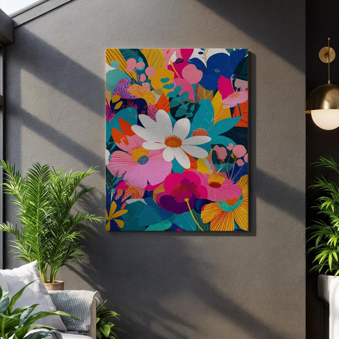 Colorful Floral Abstract Botanical Modern Flower Garden Wall Art