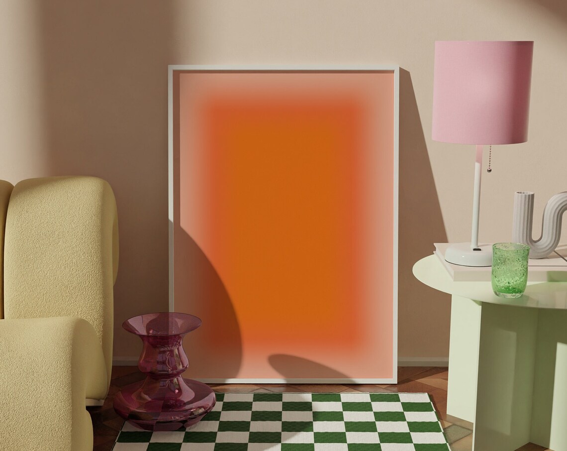 Orange Aura Gradient Warm Spiritual Energy Minimalist Modern Poster