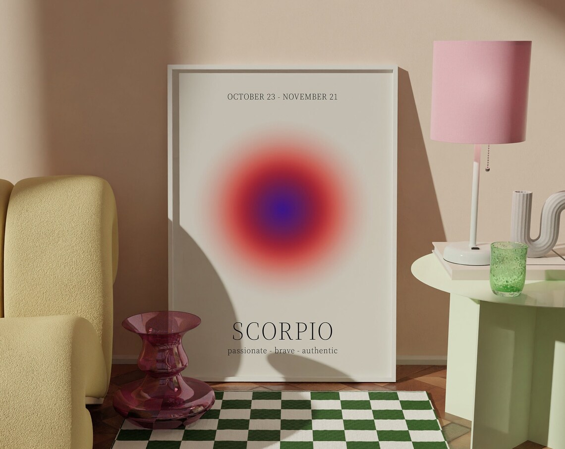 Scorpio Zodiac Aura Gradient Astrology Star Sign Birthday Poster