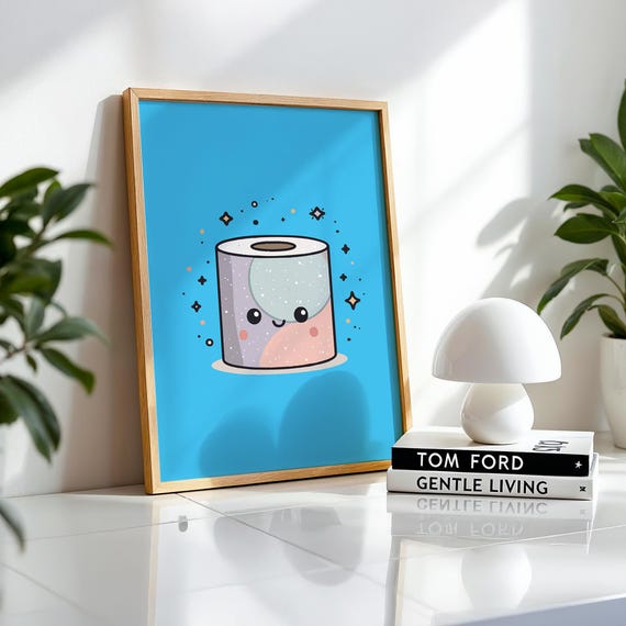 Sky Blue Pastel Toilet Paper Poster