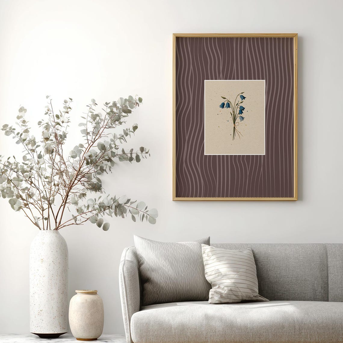 Bluebell Floral Print Vintage Botanical Farmhouse Wall Art