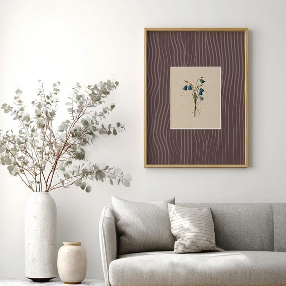 Bluebell Floral Print Vintage Botanical Farmhouse Wall Art