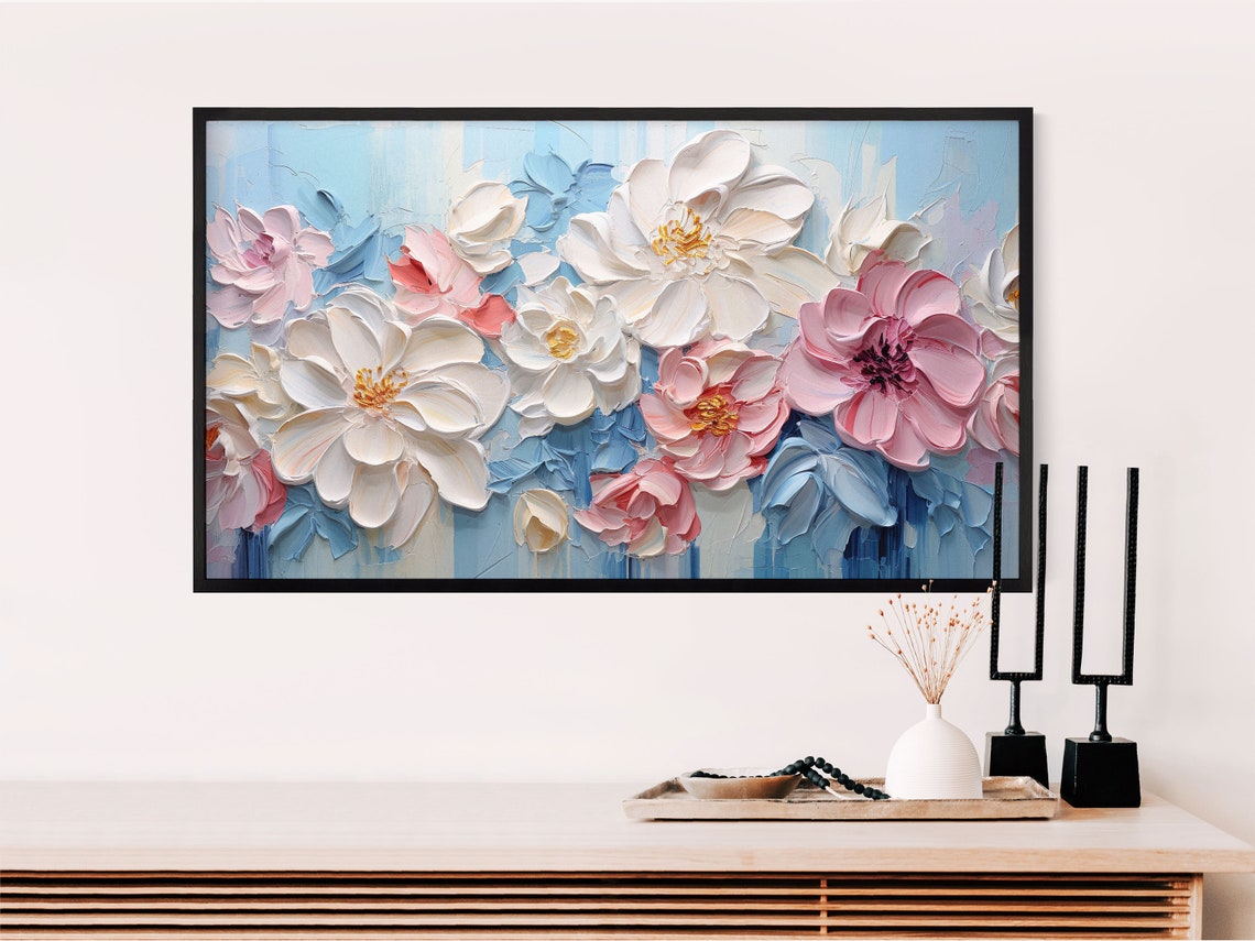 Floral Abstract Art For Samsung Frame Tv