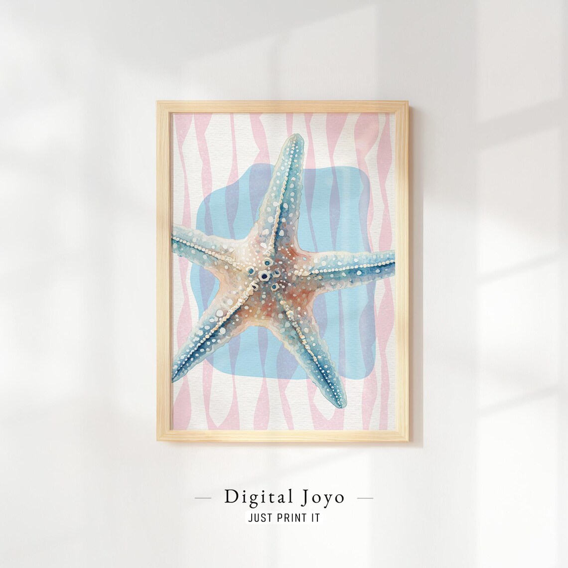 Starfish Watercolor Coastal Print In Pastels