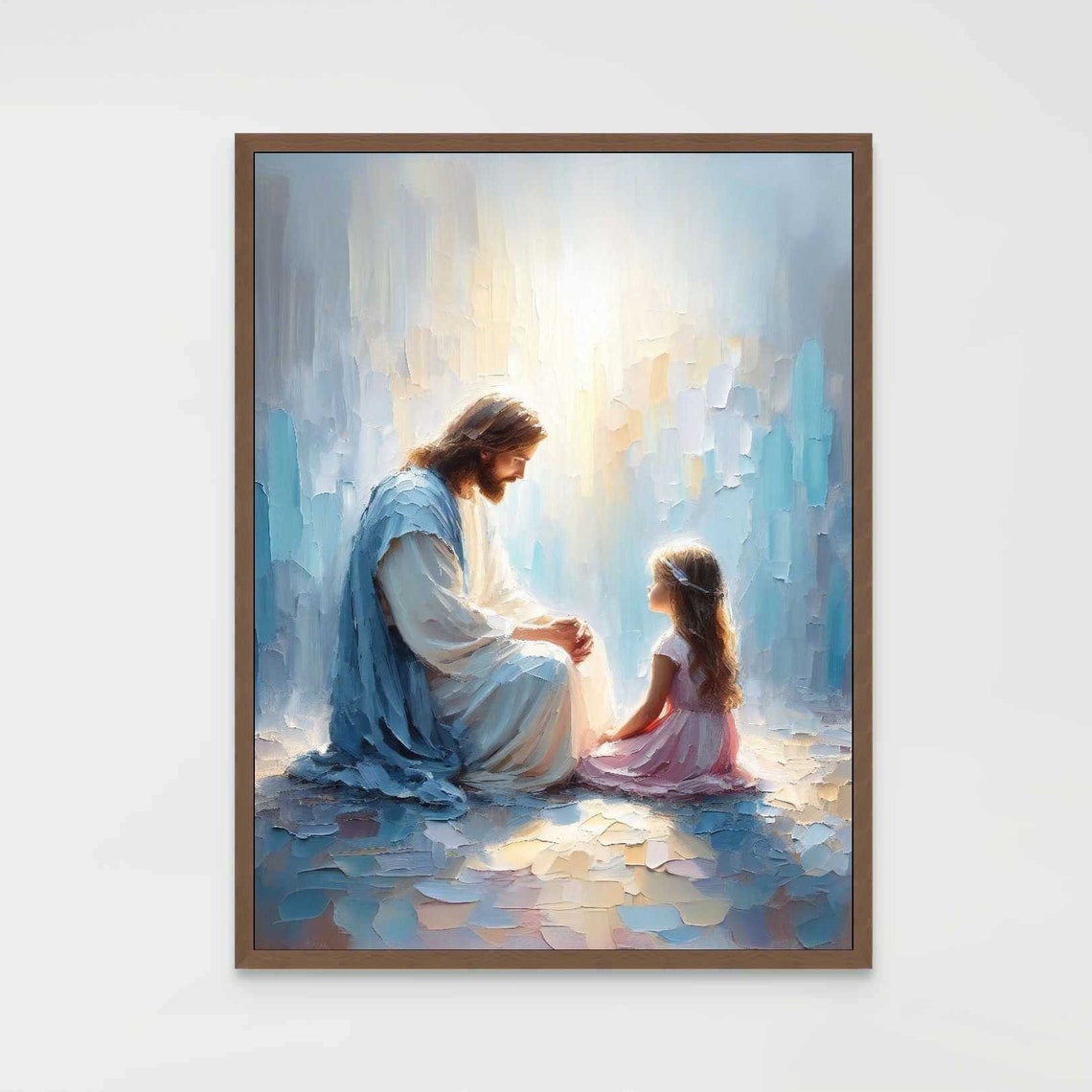 Prayers And Promises Jesus Praying With Girl Art Print