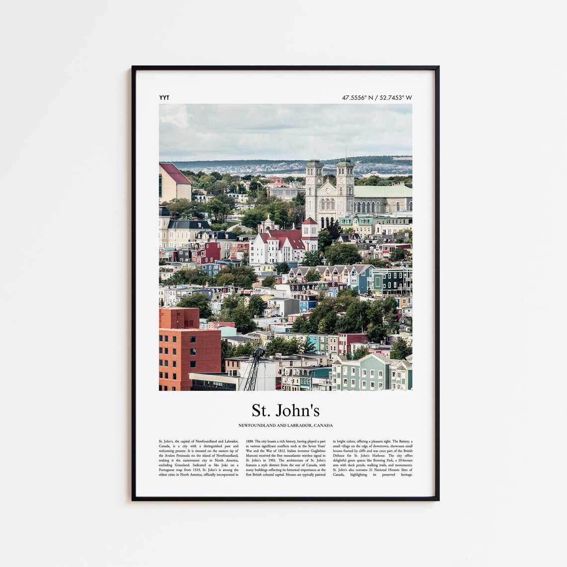 St Johns Newfoundland Colorful Row Houses Historic Harbor City Poster
