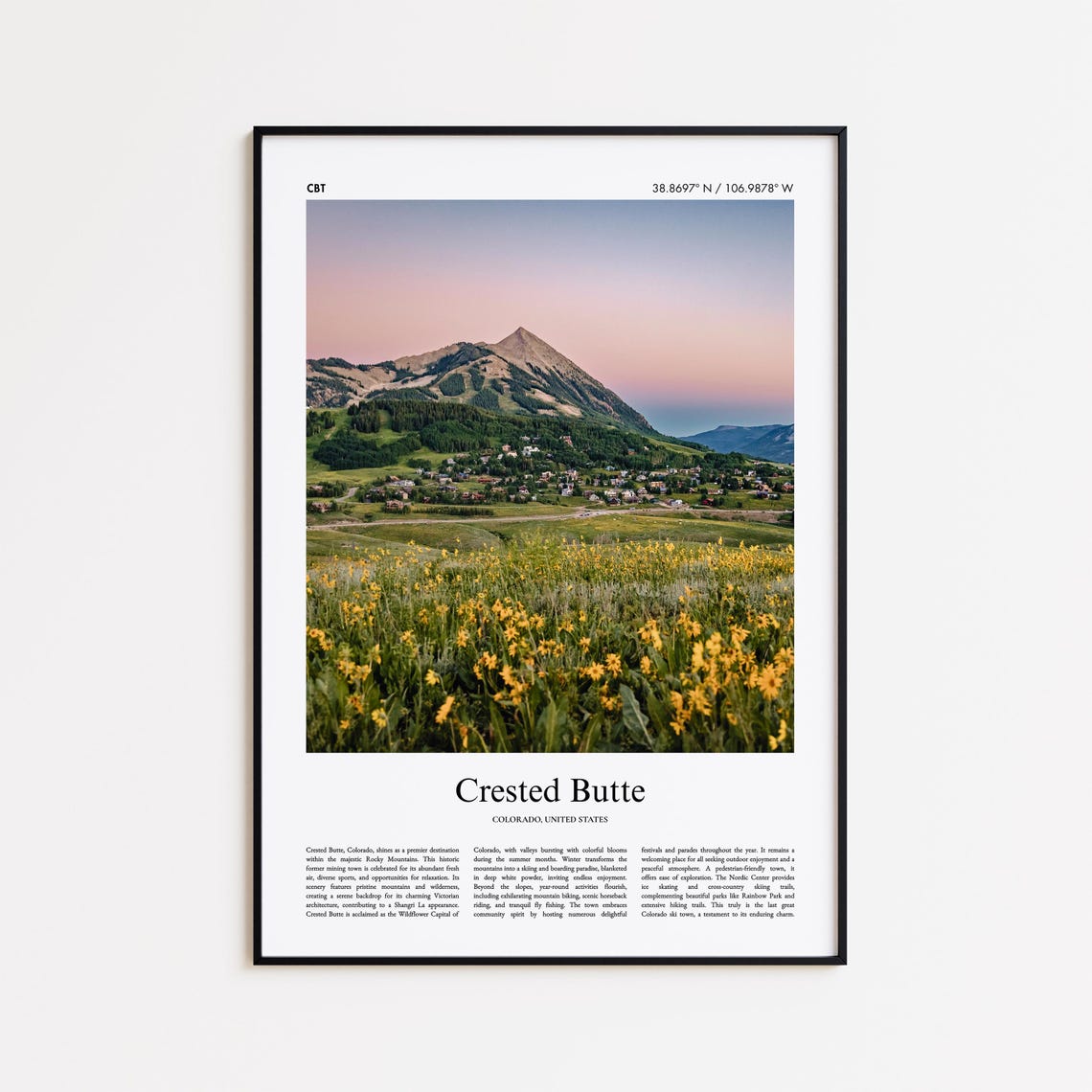 Crested Butte Colorado Wildflower Meadow Mountain Sunset Poster