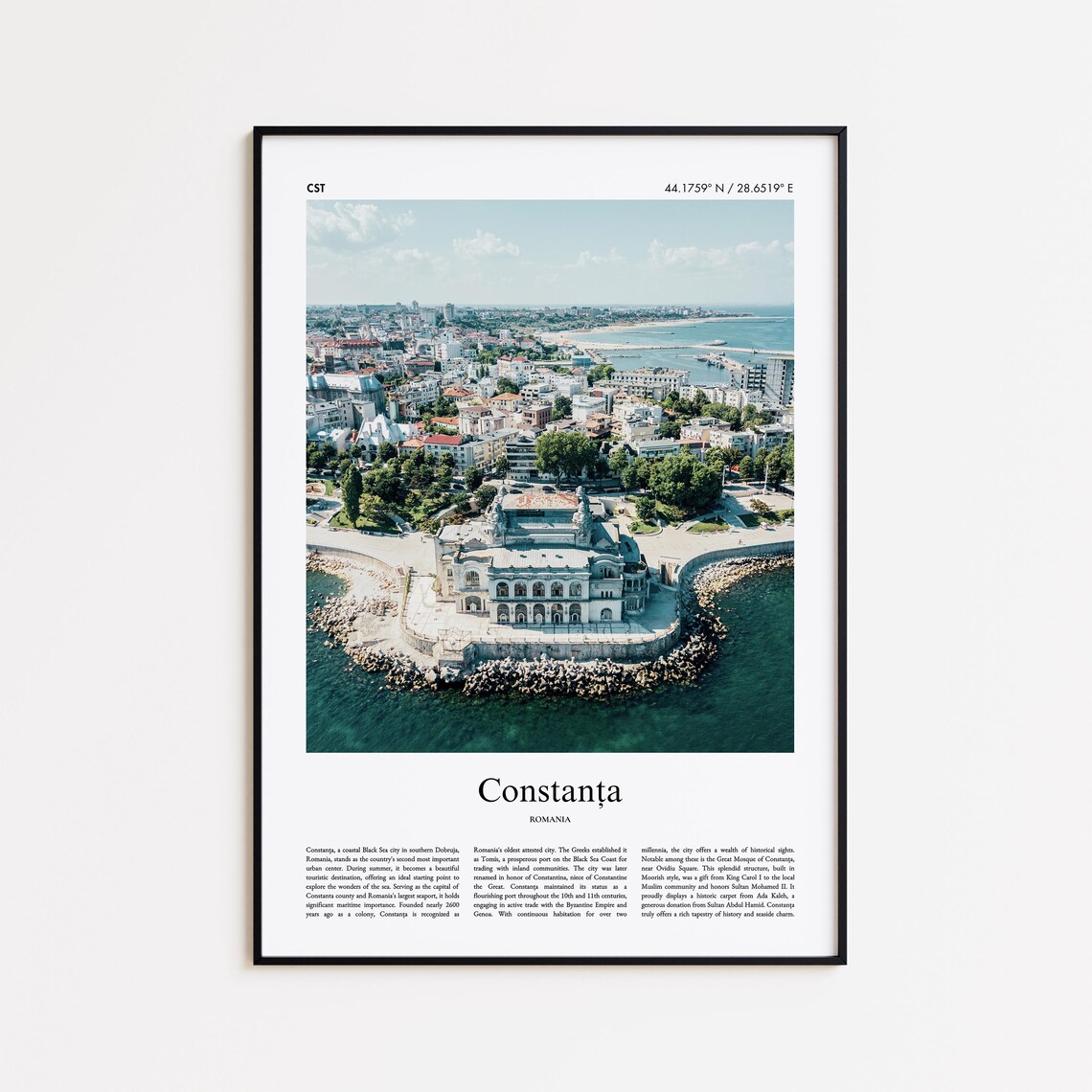 Constanta Romania Black Sea Casino Coastline Photo Travel Poster