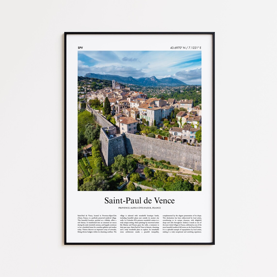 Saint-Paul de Vence France Medieval Village Travel Photography Poster